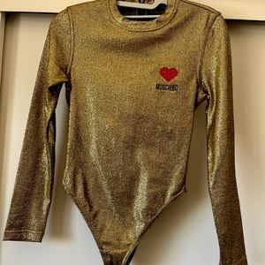 Moschino Gold Glitter Bodysuit✨ RARE